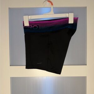 Nike Black and Purple Women's Bike Shorts